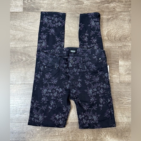 Hudson Midrise Belgrade Collin Skinny Stretch Jeans in Black Floral Size 24 NWT - Picture 8 of 8